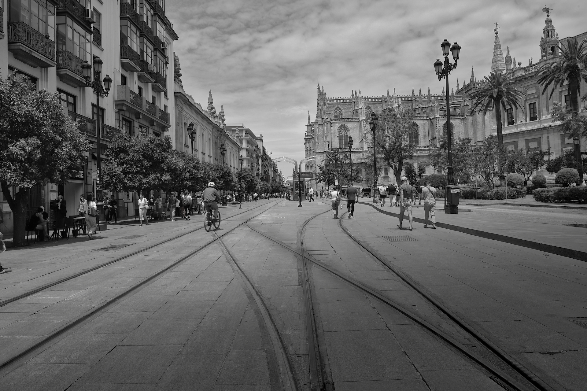 People waling in street